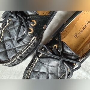 Sperry Men's Black Quilted Boat Shoes SIZE 6